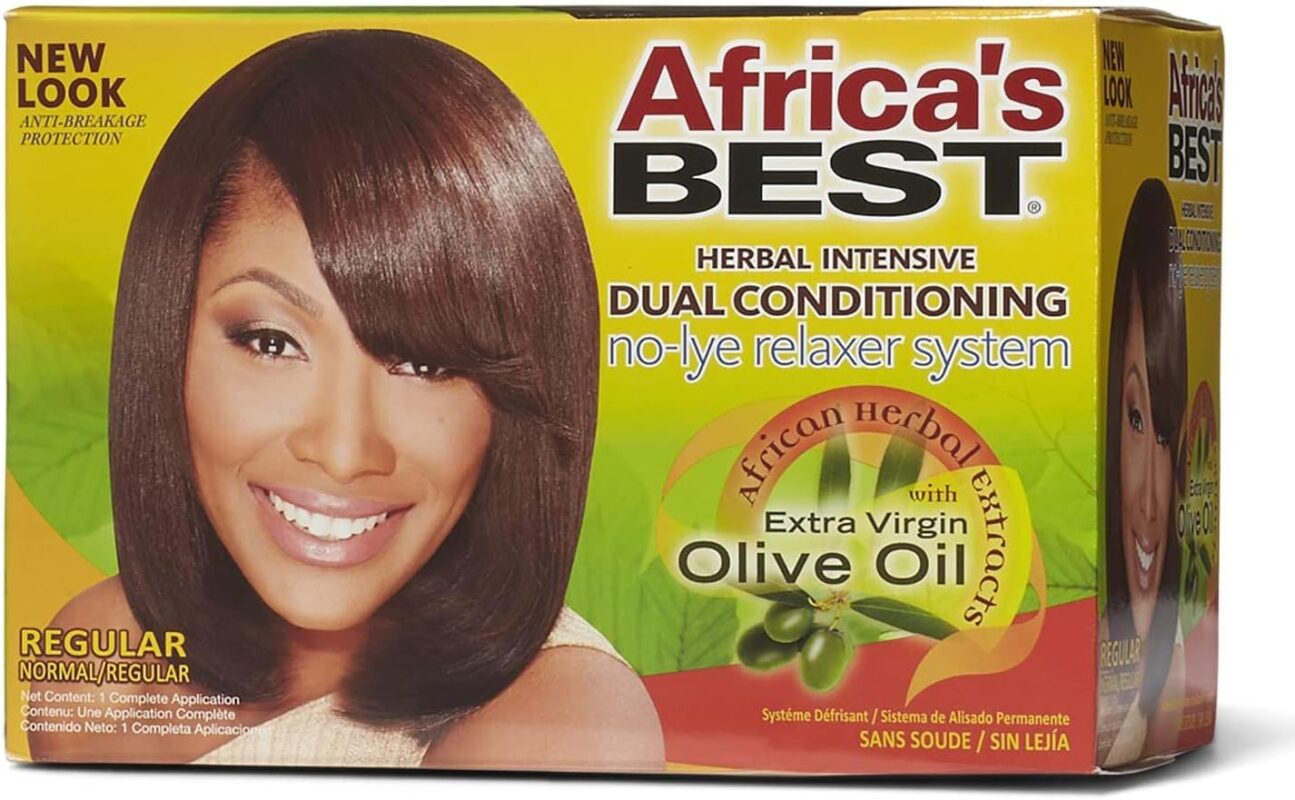 Africas Best Herbal Intensive Dual Conditioning No Lye Relaxer System With Olive Oil