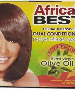 Africas Best Herbal Intensive Dual Conditioning No Lye Relaxer System With Olive Oil