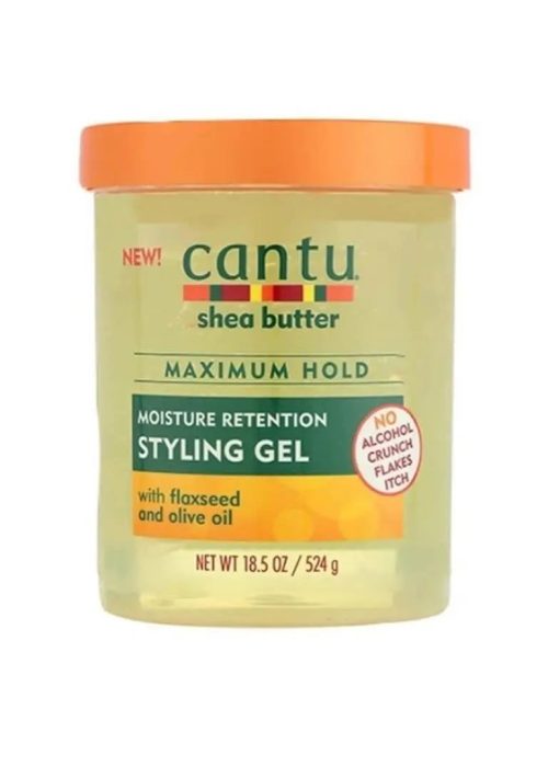 CANTÙ SHEA BUTTER MAX HOLD STYLING  flax seed GEL 18.5 oz - Beurico Beauty Supply