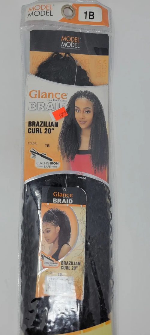 Glance Braids Brazilian Curl 20&quot; 1B - Beurico Beauty Supply