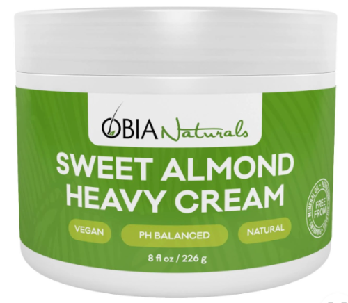 Obia Naturals Sweet Almond Heavy Cream 8 Oz.