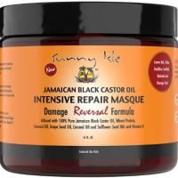 SUNNY ISLE JAMAICAN CASTOR OIL INTENSIVE REPAIR MASQUE, BLACK COCONUT, 16 Fl Oz