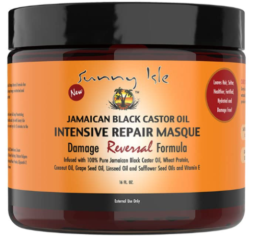 SUNNY ISLE JAMAICAN CASTOR OIL INTENSIVE REPAIR MASQUE, BLACK COCONUT, 16 Fl Oz