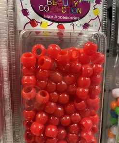 Beauty Collection beads red/clear glitter