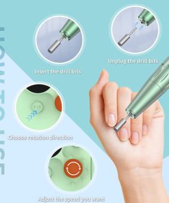 Alternative view of Portable Nail Drill Pen Polisher Rechargeable Electric Nail Drill