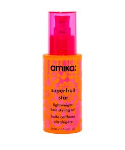 Amika superfruit star lightweight hair styling + heat defense oil | heat protection, strengthen + reduce breakage, smooth frizz, add glossy shine | for all hair types