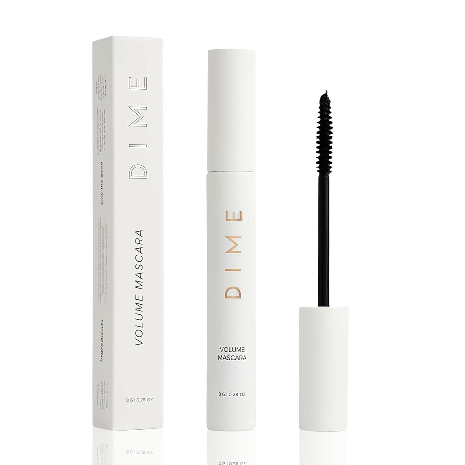 DIME Beauty Volume Mascara - Smudge-Proof Tubing Mascara for Fuller, Thicker Lashes, Adds Volume & Length, Black 0.28 oz / 8 g - Image 2