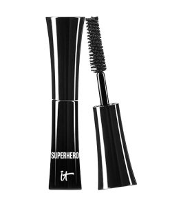 IT Cosmetics Superhero Mascara – Volumizing and Lengthening Black Mascara, Buildable Lash Volume with Collagen, Biotin & Peptides, Lifting & Curling Formula, Suitable for Sensitive Eyes