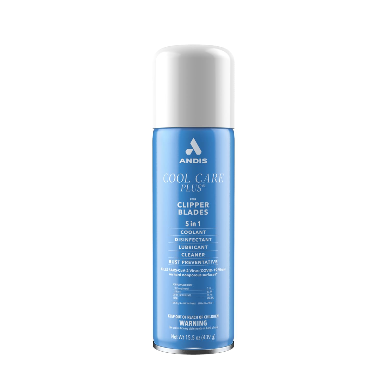 Andis 12750 Cool Care Plus 5-in-1 Clipper Spray, 15.5 oz Can