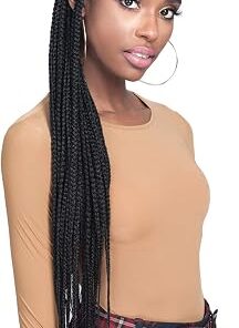 Bobbi Boss Synthetic Hair Lace Front Wig MLF511 Braided Wig 13X7 Lace Frontal Wig Simon (TT1B/BUG) - Image 3