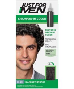 Shampoo-In Color, Hair Coloring for Men - Darkest Brown-Black, H-50 - Image 5