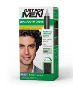 Shampoo-In Color, Hair Coloring for Men - Darkest Brown-Black, H-50 - Image 4