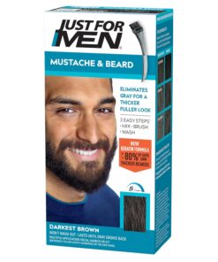 JUST FOR MEN Mustache & Beard Dye, Keratin, Darkest Brown M-50