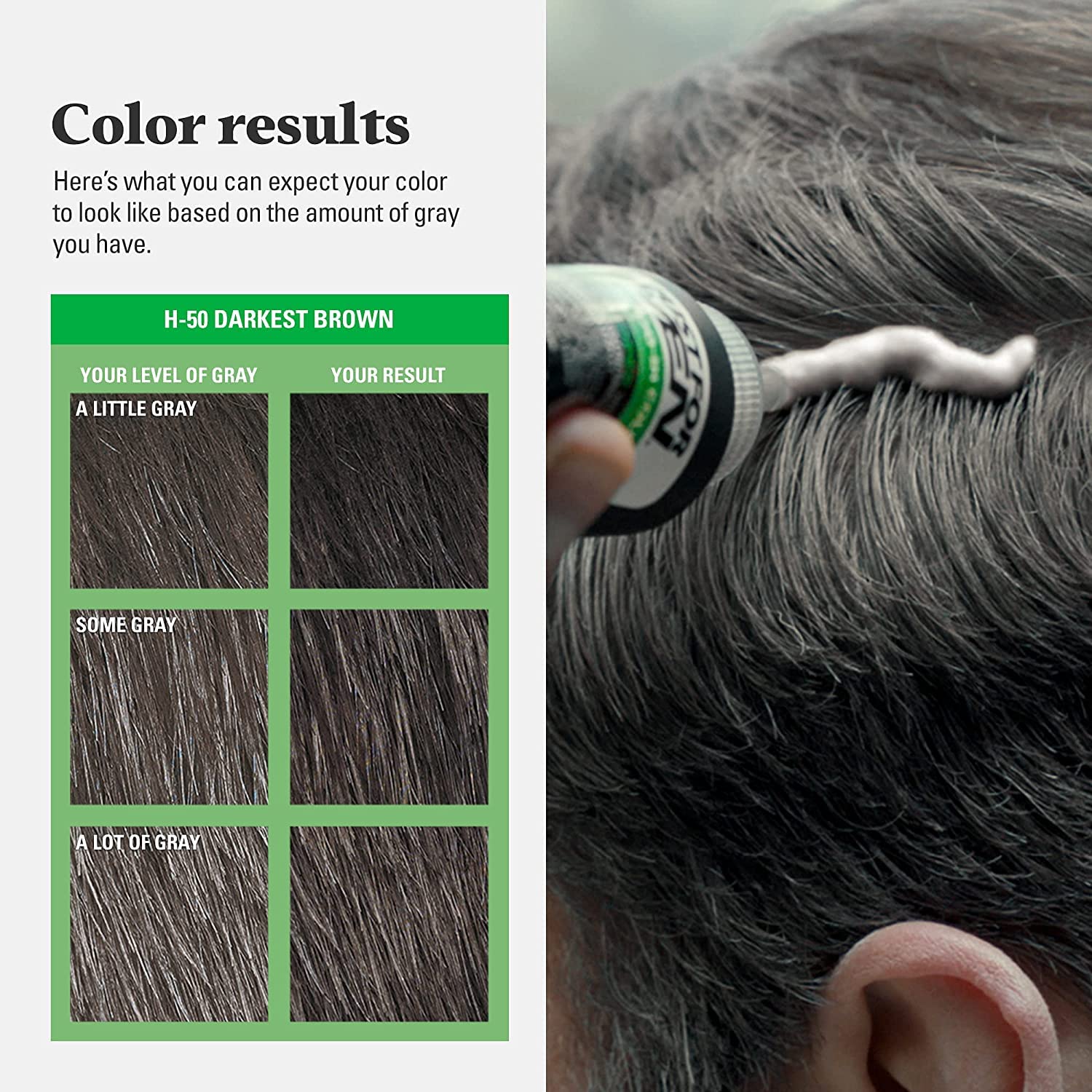 Shampoo-In Color, Hair Coloring for Men - Darkest Brown-Black, H-50 - Image 8