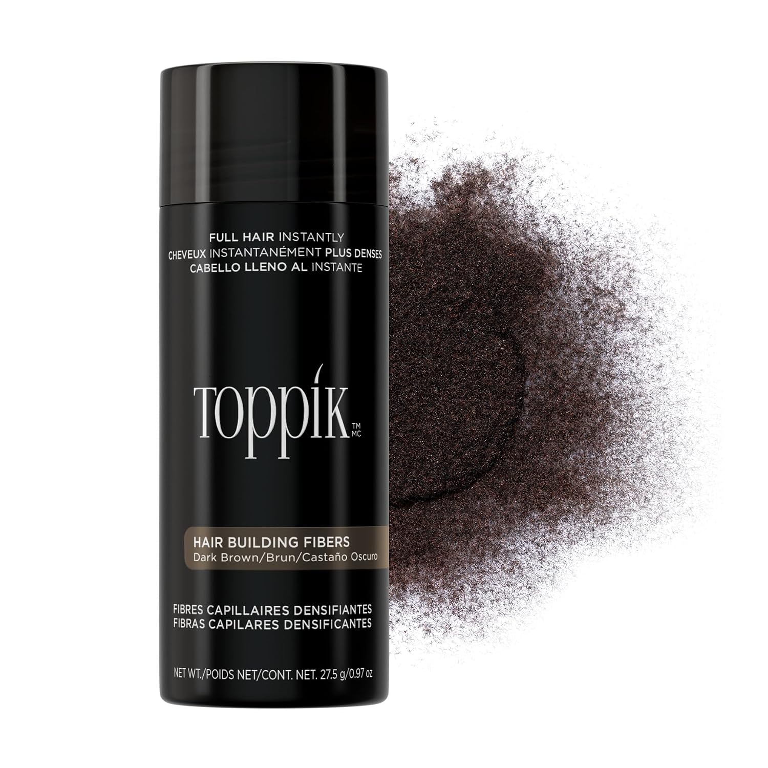 Toppik HAIR BUILDING FIBERS, Dark Brown, Black 27g / 0.97oz