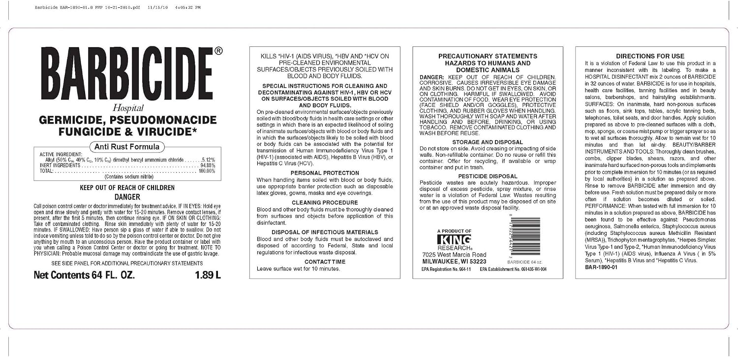 BARBICIDE Disinfectant Concentrate – Pint (16 Fl Oz) | EPA-Registered - Image 5