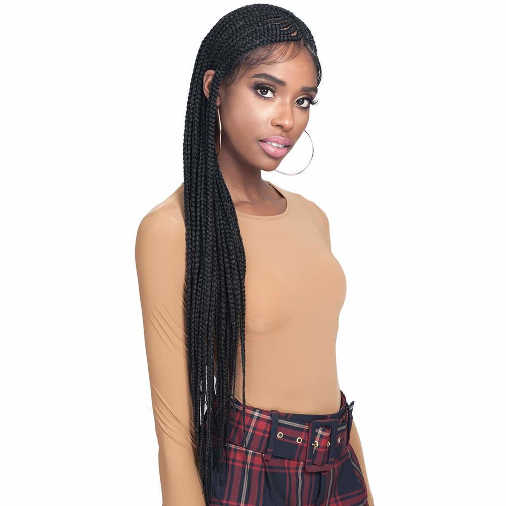 BOBBI BOSS Synthetic Hair Lace Front Wig MLF511 Braided Wig 13X7 Lace Frontal Wig Simon (TT1B/613) - Image 3
